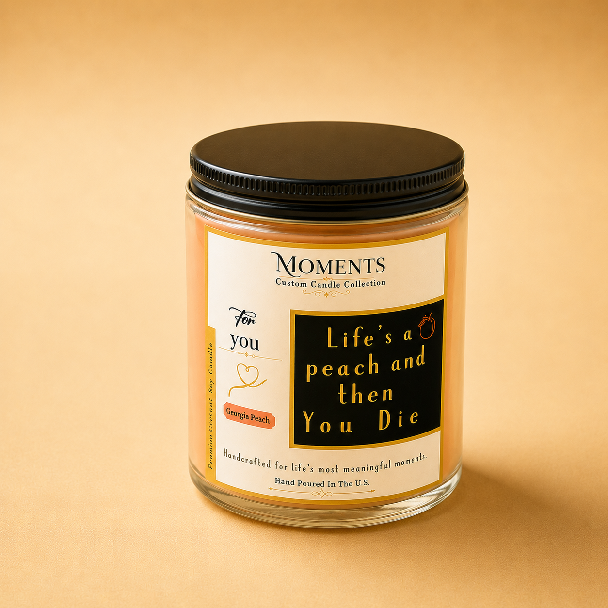 Georgia Peach Coconut Soy Candle – 8 oz