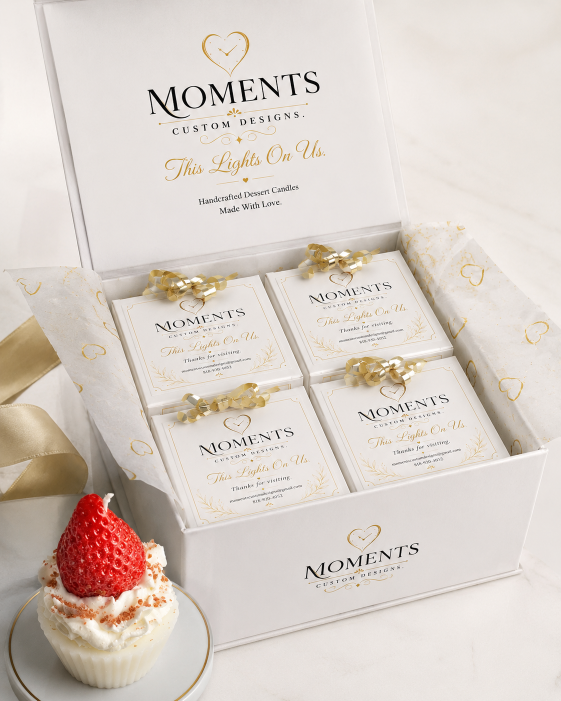 Custom Cupcake Dessert Candles – Set of 4