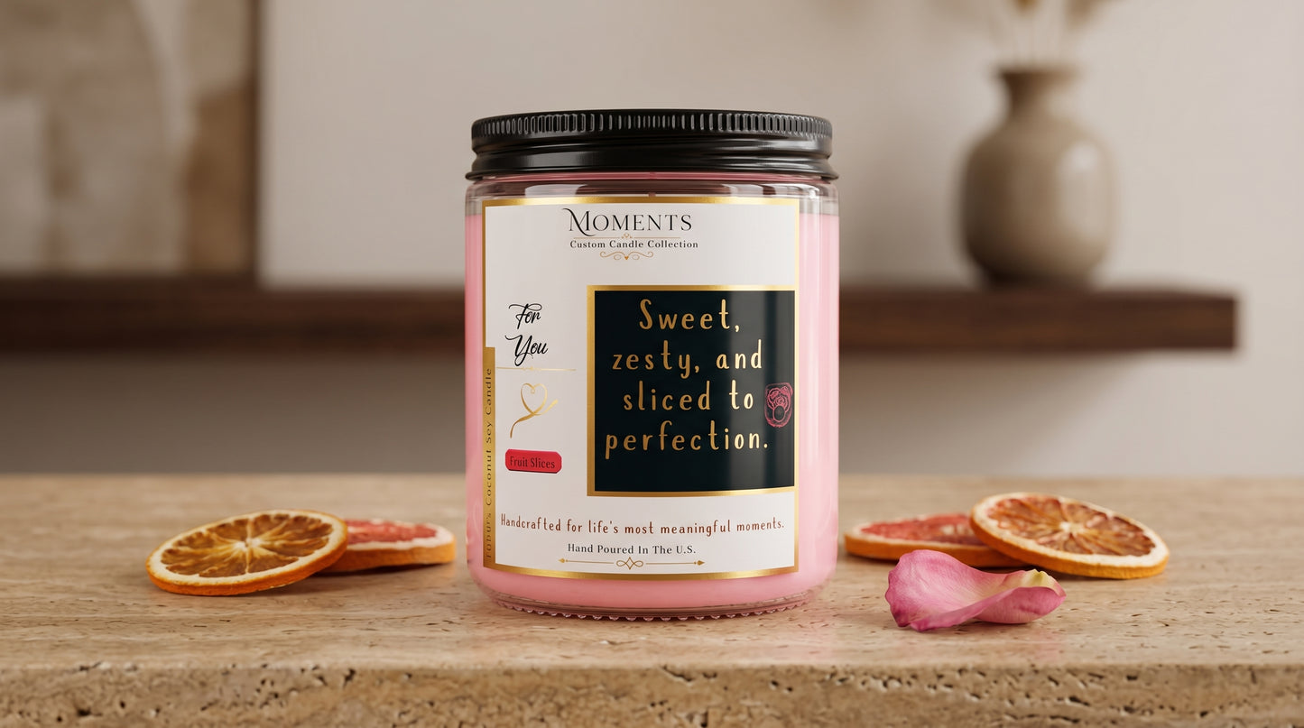 Fruit Slices Luxury Coconut Soy Candle  7 oz