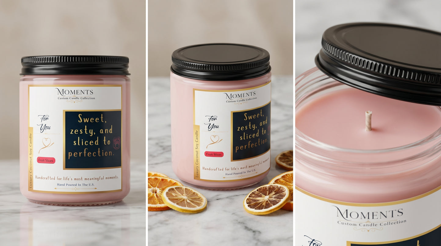 Fruit Slices Luxury Coconut Soy Candle  7 oz