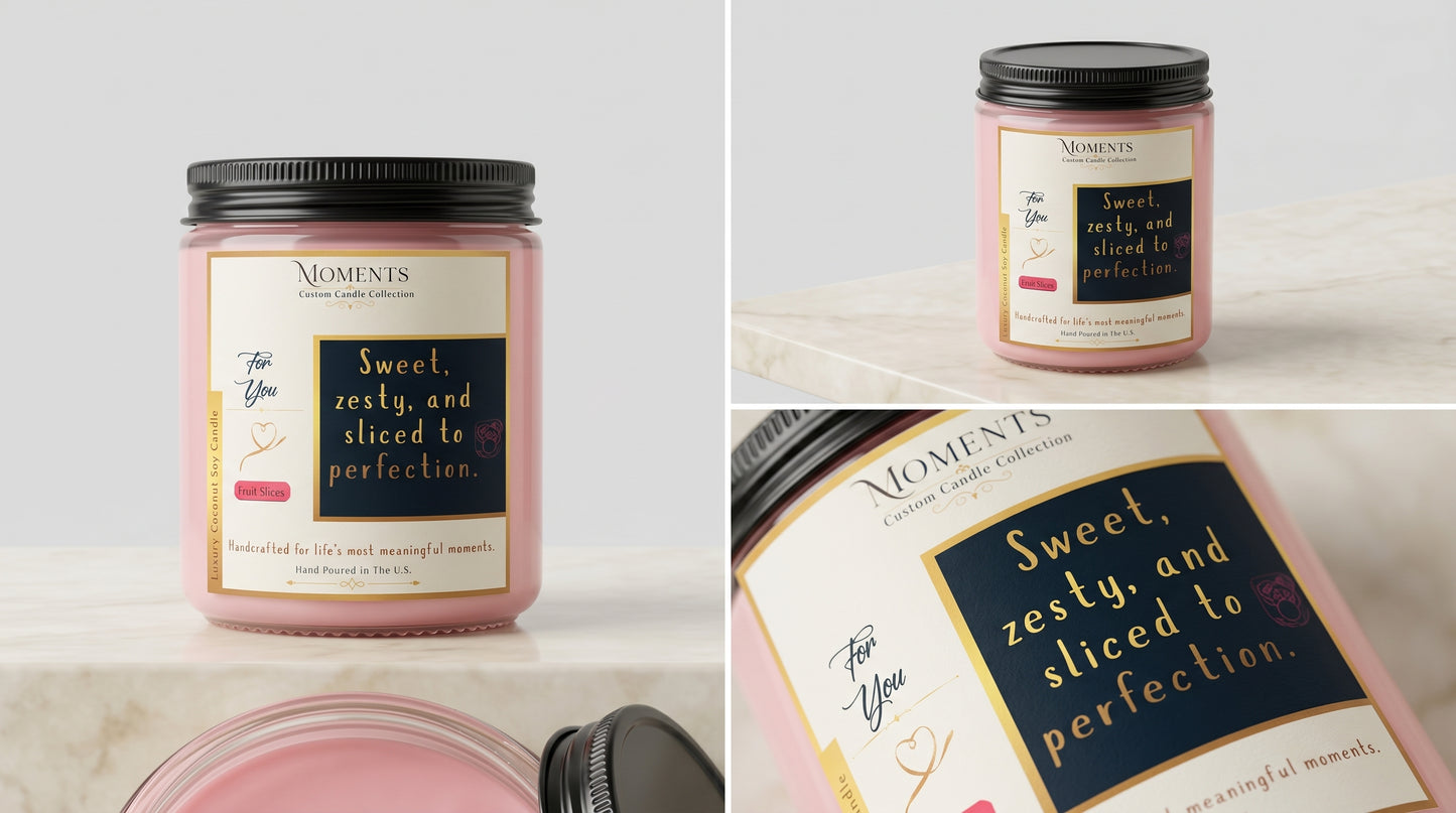 Fruit Slices Luxury Coconut Soy Candle  7 oz