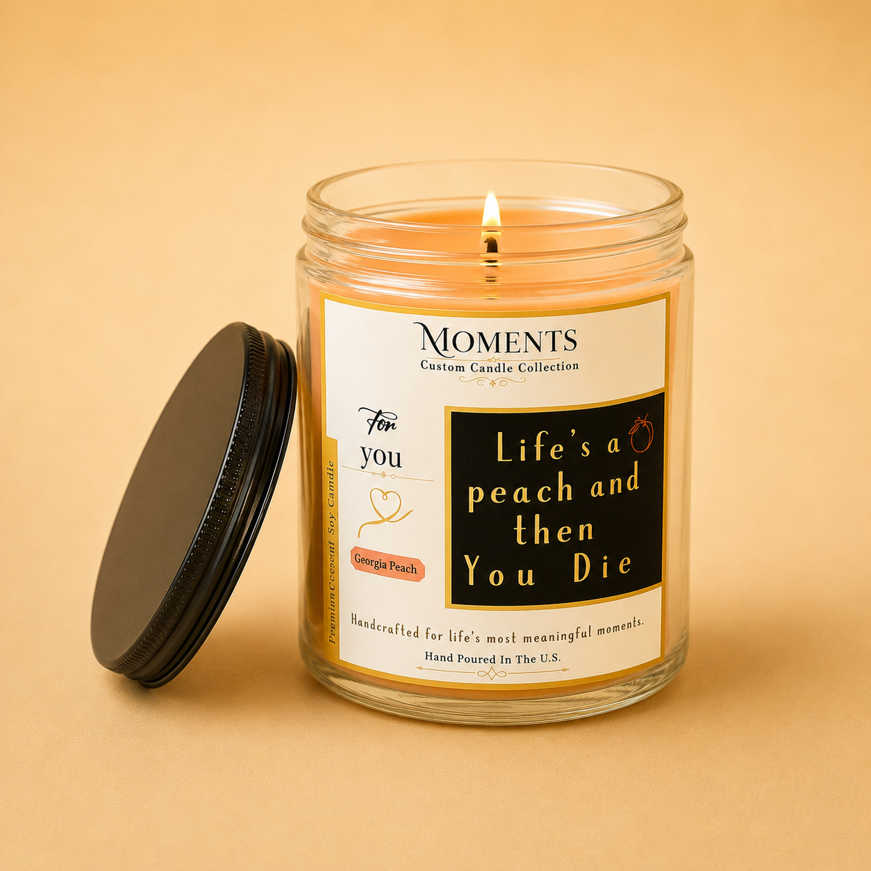Georgia Peach Coconut Soy Candle – 8 oz