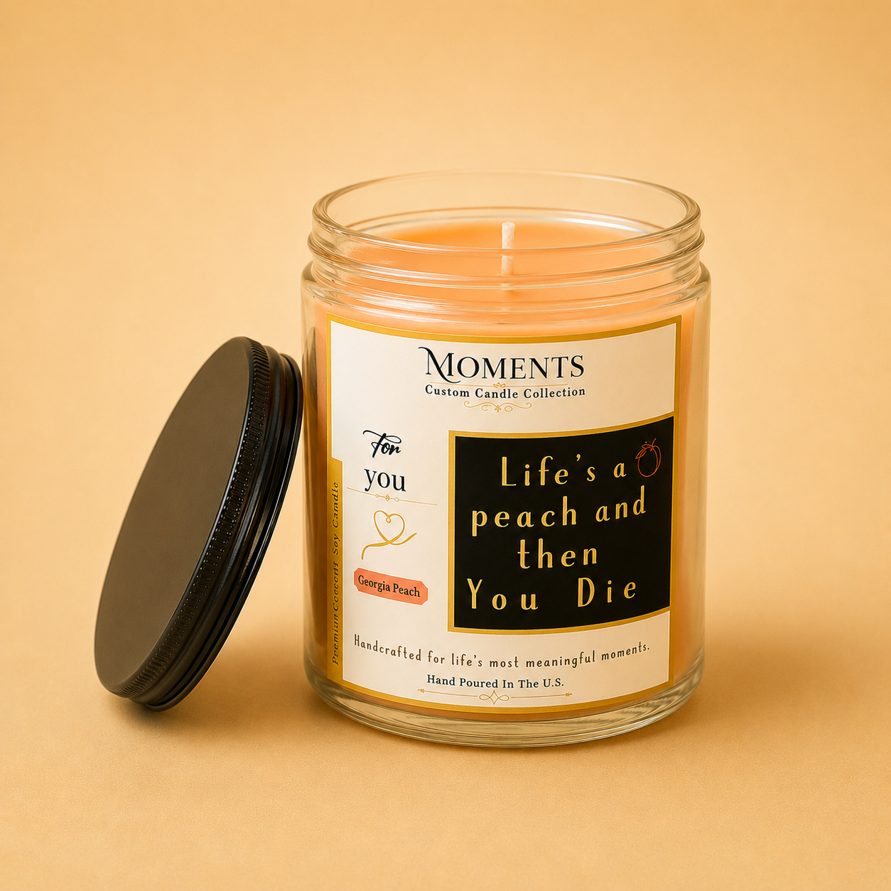 Georgia Peach Coconut Soy Candle – 8 oz