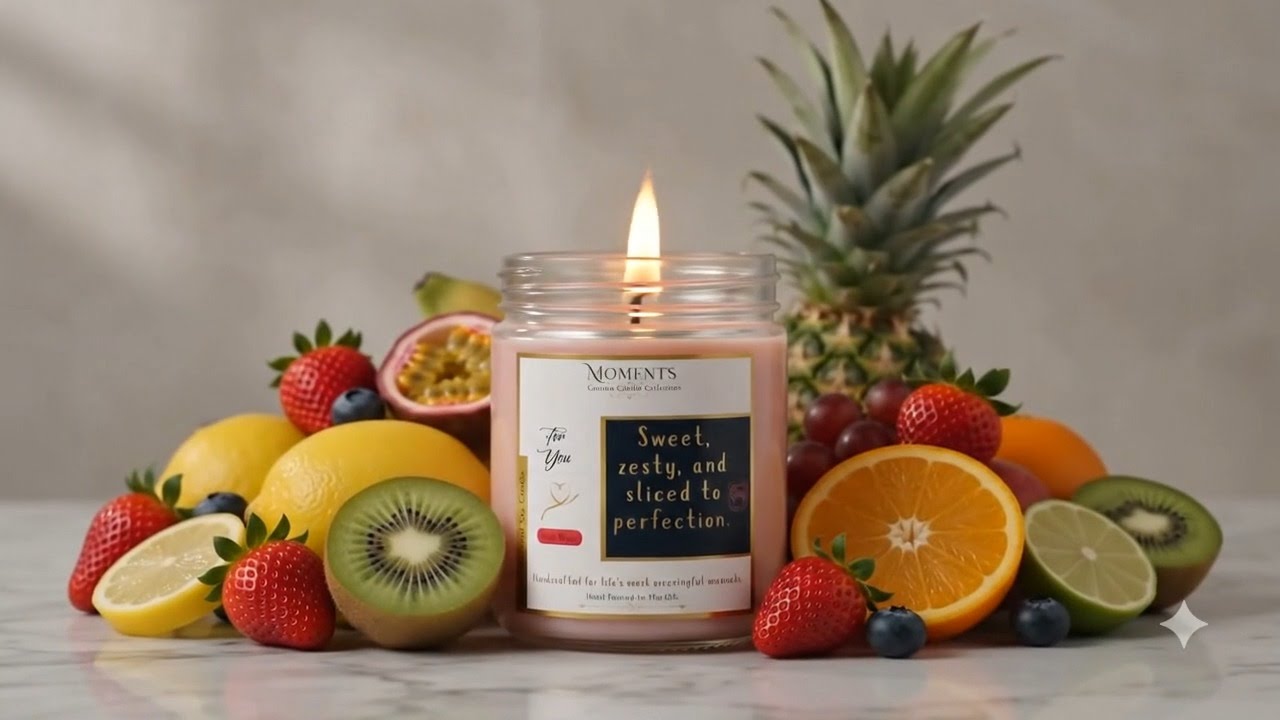 Fruit Slices Luxury Coconut Soy Candle  7 oz