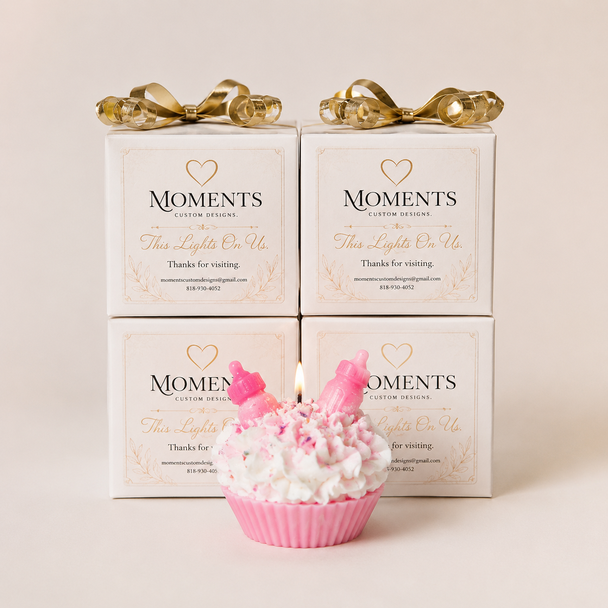 Custom Cupcake Dessert Candles – Set of 4