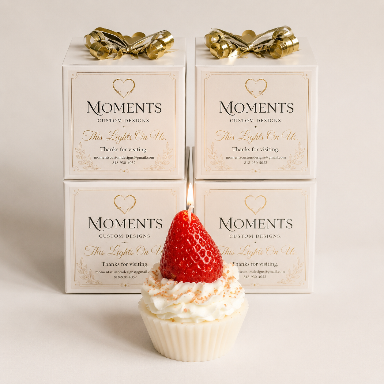 Custom Cupcake Dessert Candles – Set of 4