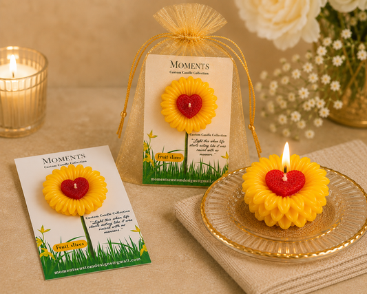 Sunflower Heart Mini Floating Event Gift Candles – 12 Pack