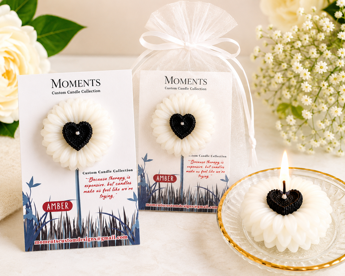 Sunflower Heart Mini Floating Event Gift Candles – 12 Pack